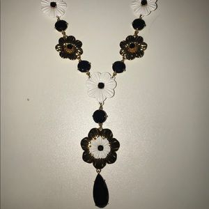 Kate Spade Posy Grove Necklace Flowers black Mod